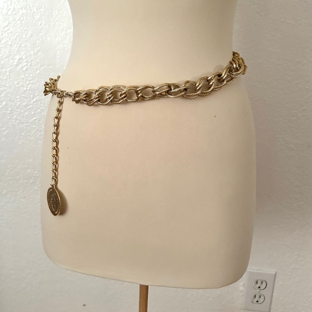 Vintage coin and chain belt